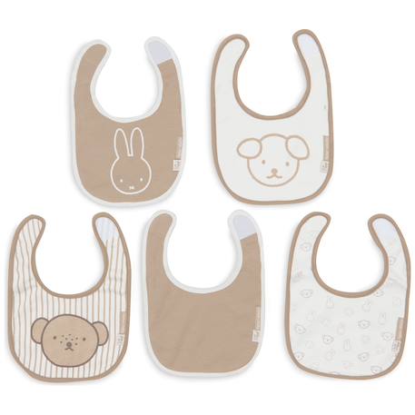 Lot de 5 bavoirs imperméables miffy heads Marron, blanc 2 - vertbaudet enfant 