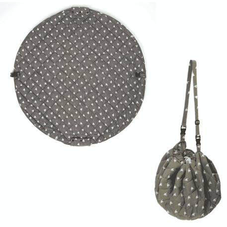 Organic tapis d´éveil & sac - oiseaux Gris foncer & blanc 1 - vertbaudet enfant 