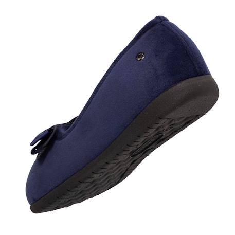 Chaussons ballerines en microvelours avec un détail nœud Marine 5 - vertbaudet enfant 