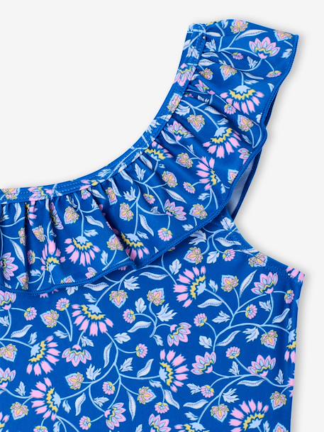 Maillot de bain fille à fleurs 1 pièce bleu 3 - vertbaudet enfant 