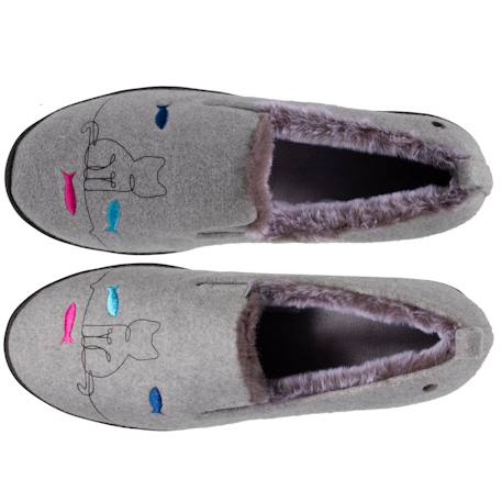 Chaussons charentaises ultra confortables et légères, faciles à enfiler, talon de 4,5 cm Gris chiné 2 - vertbaudet enfant 