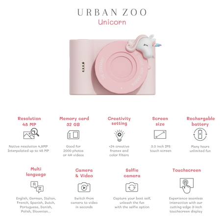 Appareil photo urbain licorne Rose, blanc, bleu 3 - vertbaudet enfant 