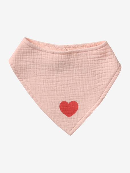 Lot 3 bavoirs bandanas en gaze de coton Bord de mer+Broceliande+Dans les bois+Hanoi+Hérisson+Hygge+lot renard+Mon coeur+Tanzanie 40 - vertbaudet enfant 
