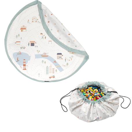 Tapis de jeu & sac à jouets-citymap Bleu et multicouleur 1 - vertbaudet enfant 