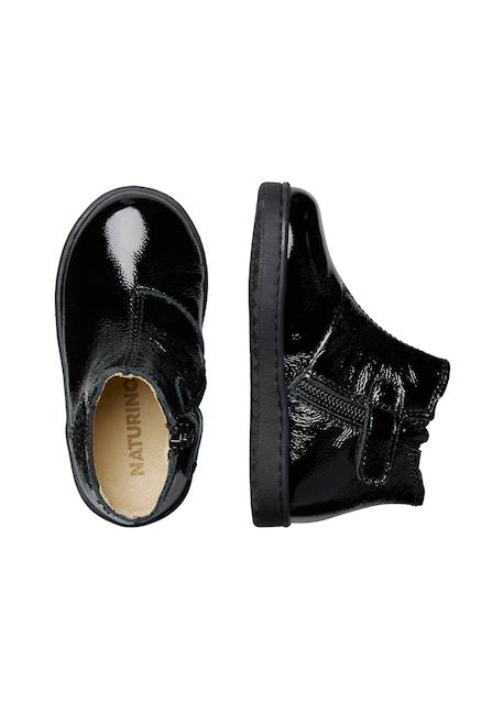 Chaussures en cuir verni glarny high 2 Bordeaux-+Noir-noir ivoire 9 - vertbaudet enfant 