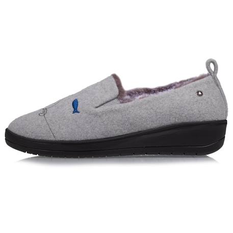 Chaussons charentaises ultra confortables et légères, faciles à enfiler, talon de 4,5 cm Gris chiné 3 - vertbaudet enfant 