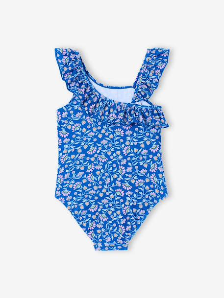 Maillot de bain fille à fleurs 1 pièce bleu 2 - vertbaudet enfant 