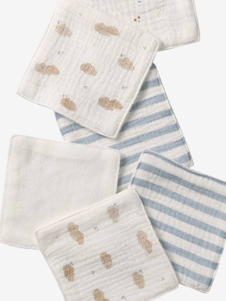 Lot de 6 lingettes lavables Bord de mer+Nuages 6 - vertbaudet enfant 