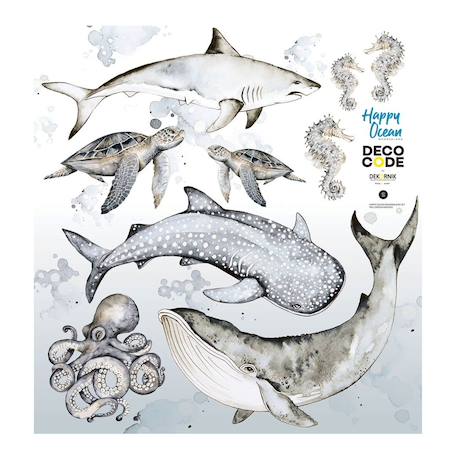 Planche de stickers enfants - poissons des océans Green 3 - vertbaudet enfant 