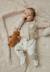 Ensemble gilet et pantalon bébé en velours câlins Ecru 1 - vertbaudet enfant 