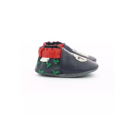 Chaussons cuir Bleu 1 - vertbaudet enfant 