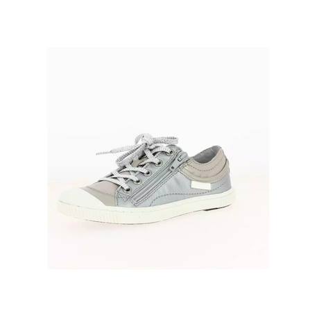 Baskets basses enfant cuir Bisk Argent 2 - vertbaudet enfant 