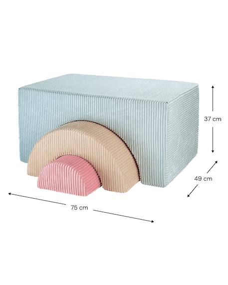 Ensemble de jeu enfant - arc-en-ciel - pouf velours côtelé Blueberry blue+Brown sugar+Marshmallow+Peppermint green+Pink mousse+Toffee 20 - vertbaudet enfant 