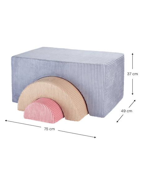 Ensemble de jeu enfant - arc-en-ciel - pouf velours côtelé Blueberry blue+Brown sugar+Marshmallow+Peppermint green+Pink mousse+Toffee 3 - vertbaudet enfant 
