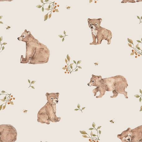 Papier peint enfants teddy bears Beige 2 - vertbaudet enfant 