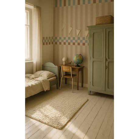 Papier peint enfants rayures bonheur en folie Beige, bleue 3 - vertbaudet enfant 
