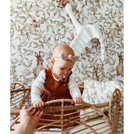 Papier peint - lapins dans les bois fond clair Beige 3 - vertbaudet enfant 