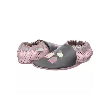Chaussons cuir Gris 3 - vertbaudet enfant 