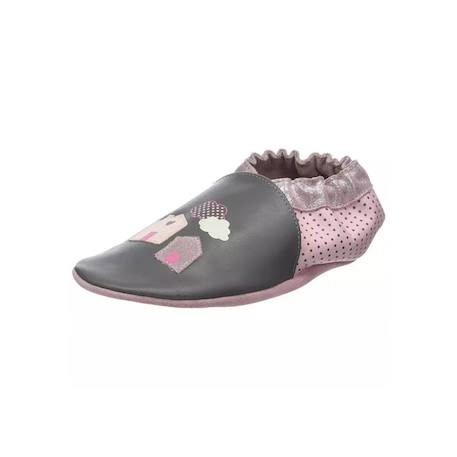Chaussons cuir Gris 2 - vertbaudet enfant 