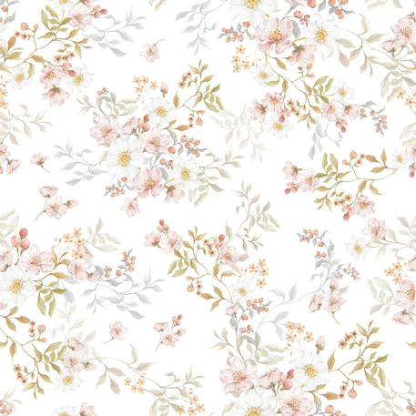 Papier peint jardin pastel White 2 - vertbaudet enfant 