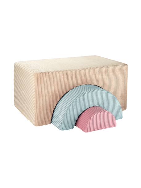 Ensemble de jeu enfant - arc-en-ciel - pouf velours côtelé Blueberry blue+Brown sugar+Marshmallow+Peppermint green+Pink mousse+Toffee 7 - vertbaudet enfant 