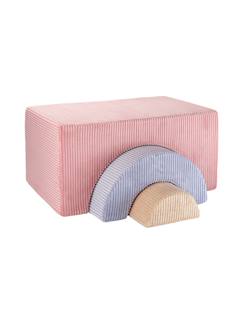 Jouet-Ensemble de jeu enfant - arc-en-ciel - pouf velours côtelé