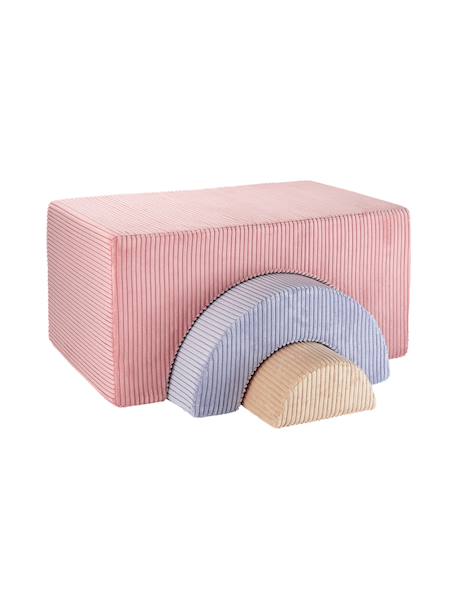 Ensemble de jeu enfant - arc-en-ciel - pouf velours côtelé Blueberry blue+Brown sugar+Marshmallow+Peppermint green+Pink mousse+Toffee 23 - vertbaudet enfant 