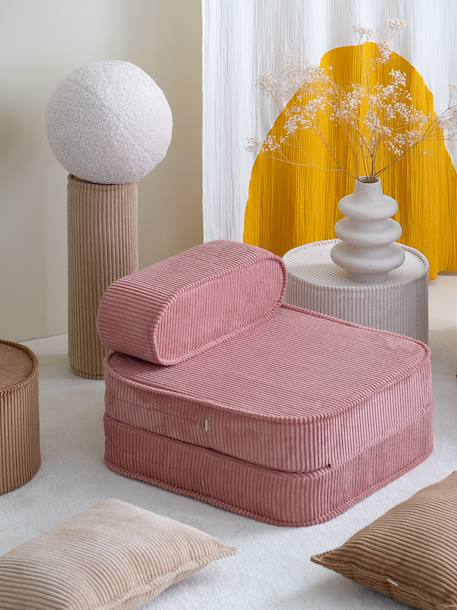 Fauteuil pliant enfant - pouf convertible en velours côtelé Blueberry blue+Brown sugar+Marshmallow+Peppermint green+Pink mousse+Toffee 30 - vertbaudet enfant 