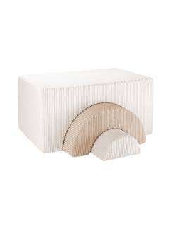 Jouet-Ensemble de jeu enfant - arc-en-ciel - pouf velours côtelé