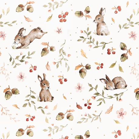 Papier peint enfants happy rabbits White 2 - vertbaudet enfant 