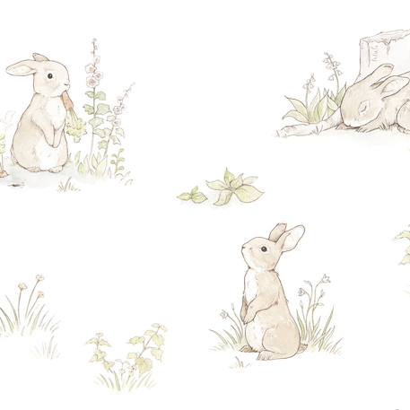 Papier peint enfants rabbit day White 2 - vertbaudet enfant 