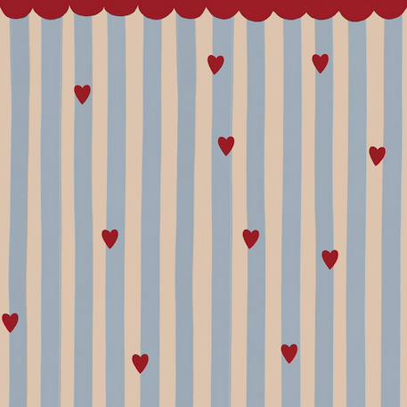 Papier peint enfant 100 x 280 cm Bleu, rouge, beige 1 - vertbaudet enfant 
