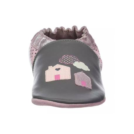 Chaussons cuir Gris 4 - vertbaudet enfant 