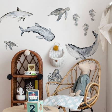 Planche de stickers enfants - poissons des océans Green 1 - vertbaudet enfant 