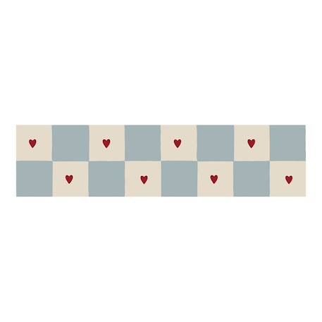 Frise murale check with hearts Beige 1 - vertbaudet enfant 