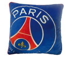 Linge de maison et décoration-Décoration-Matelas de sol, coussin-Coussin brodé 100% polyester, logo psg