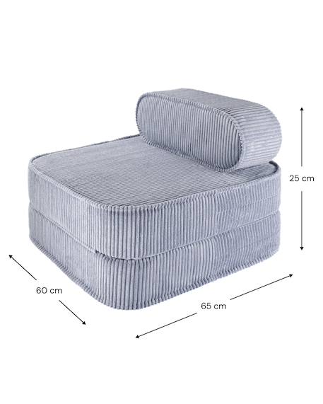 Fauteuil pliant enfant - pouf convertible en velours côtelé Blueberry blue+Brown sugar+Marshmallow+Peppermint green+Pink mousse+Toffee 4 - vertbaudet enfant 