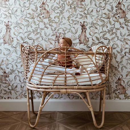 Papier peint - lapins dans les bois fond clair Beige 1 - vertbaudet enfant 