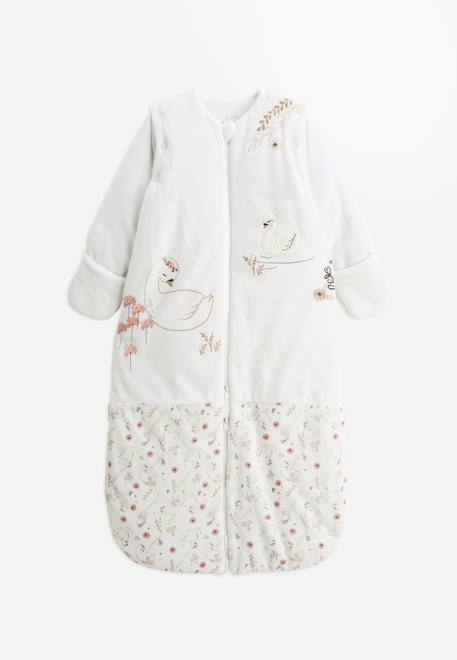 Turbulette d'hiver en velours avec manches amovibles et jambes séparables perle Ecru 1 - vertbaudet enfant 