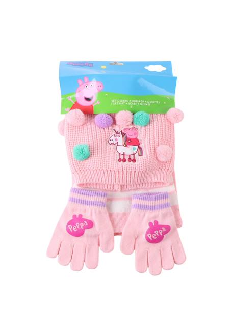 Ensemble écharpe peppa pig de 3 pièces Rose 5 - vertbaudet enfant 