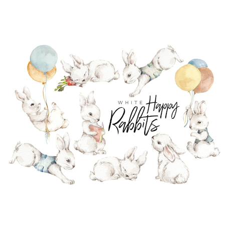 Planche de stickers enfants- petits lapins blanches Brown 2 - vertbaudet enfant 