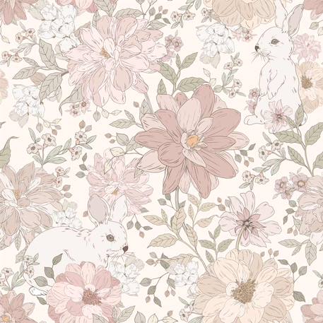 Papier peint enfant lapins et fleurs roses Pink 2 - vertbaudet enfant 