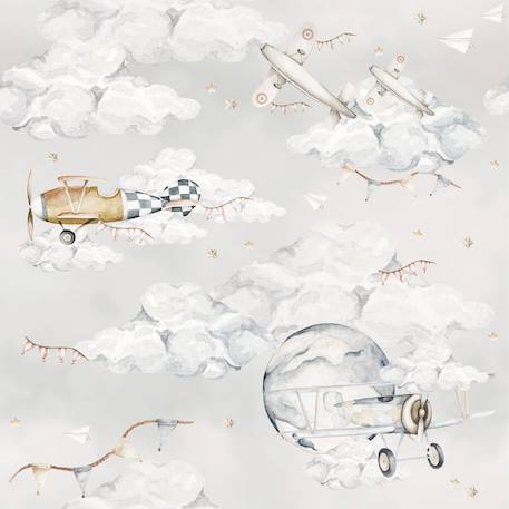 Papier peint enfants magic planes Beige 2 - vertbaudet enfant 