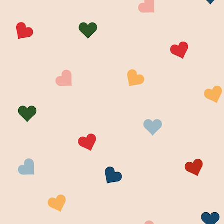 Papier peint enfant coeurs de toutes les couleurs Beige 2 - vertbaudet enfant 
