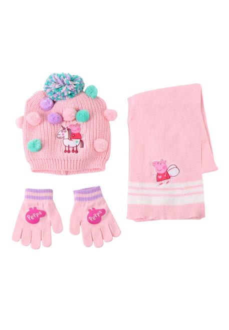 Ensemble écharpe peppa pig de 3 pièces Rose 1 - vertbaudet enfant 