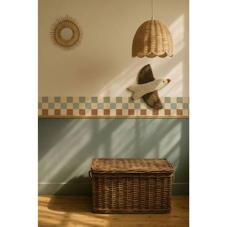 Frise murale check with hearts Beige 2 - vertbaudet enfant 