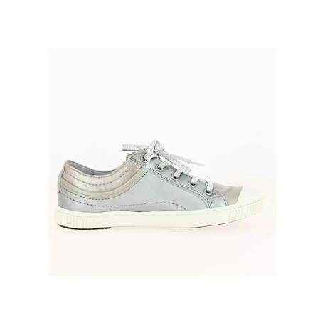 Baskets basses enfant cuir Bisk Argent 3 - vertbaudet enfant 