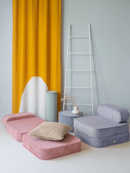 Fauteuil pliant enfant - pouf convertible en velours côtelé Blueberry blue+Brown sugar+Marshmallow+Peppermint green+Pink mousse+Toffee 2 - vertbaudet enfant 