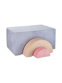 Jouet-Ensemble de jeu enfant - arc-en-ciel - pouf velours côtelé