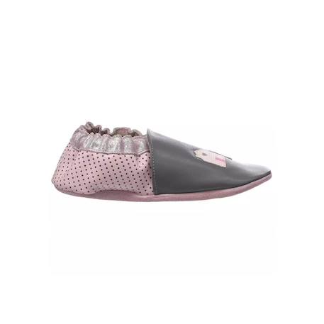 Chaussons cuir Gris 1 - vertbaudet enfant 